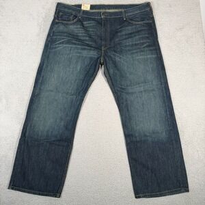 Levis Jeans Mens 42x30 (Fits 44) 569 Loose Straight Leg Denim Dark Wash New
